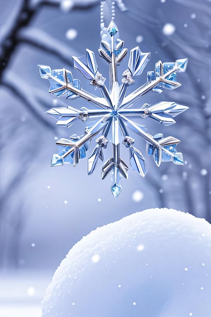Fiocco di neve di cristallo e priorità bassa della neve