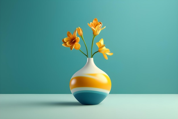 Fiore astratto minimalista in vaso