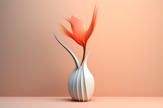 Fiore astratto minimalista in vaso
