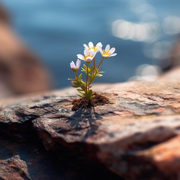 Fiore bianco e giallo