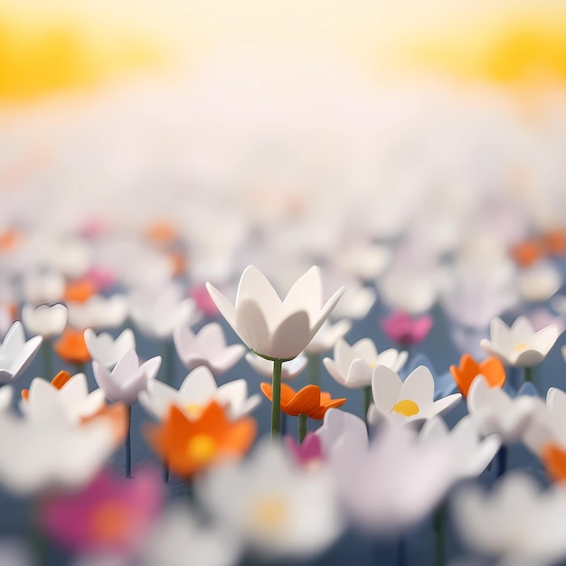 fiore bianco in un campo di fiori