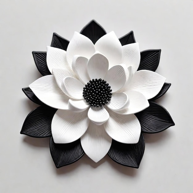 fiore bianco nero