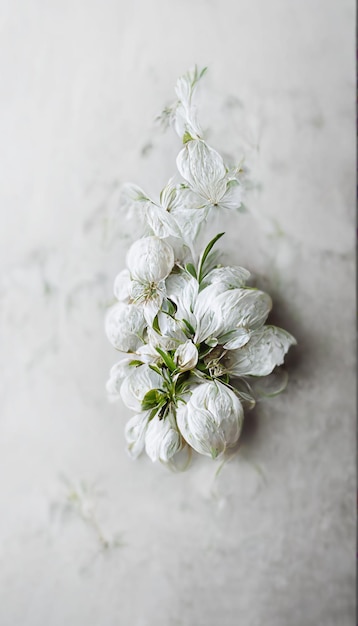 Fiore bianco vintage su sfondo sfocato