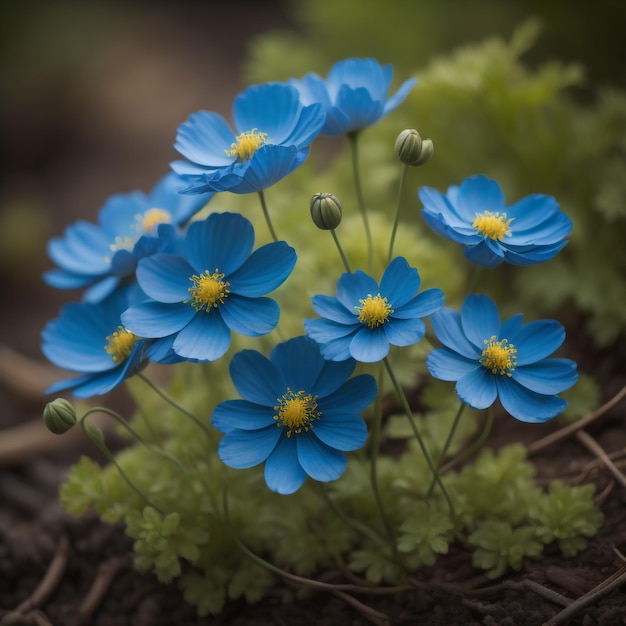 fiore blu di primavera