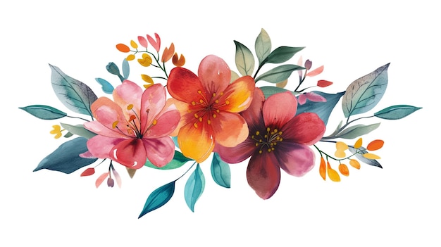 Fiore colorato ad acquerello per arrangiamenti floreali ed elementi decorativi