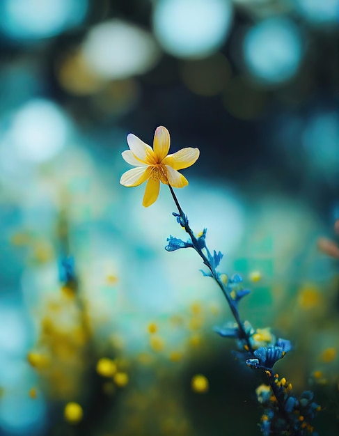 Fiore colorato in fiore 3d illustrato
