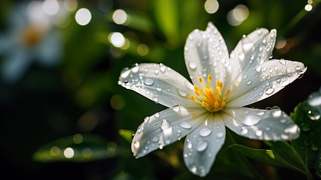 fiore con gocce d'acqua Generativo Ai