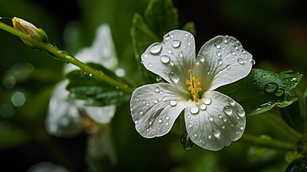 fiore con gocce d'acqua Generativo Ai