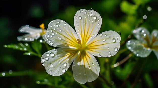 fiore con gocce d'acqua Generativo Ai