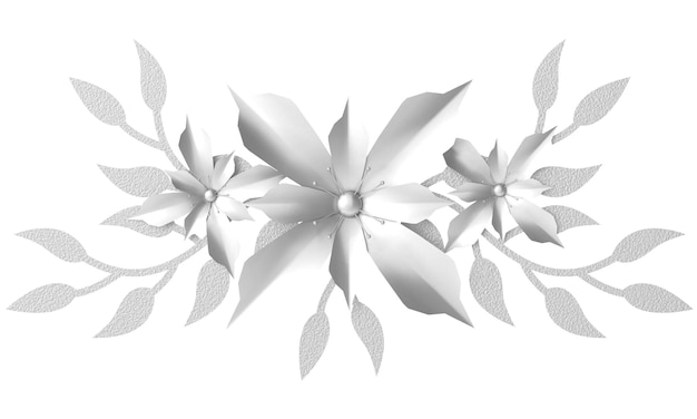 Fiore d'argento fiore 3D illustrazione 3D