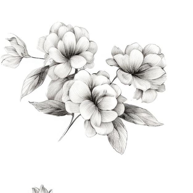 Fiore d'argento illustrazione tulip clip art schizzo fiore sfondo bianco