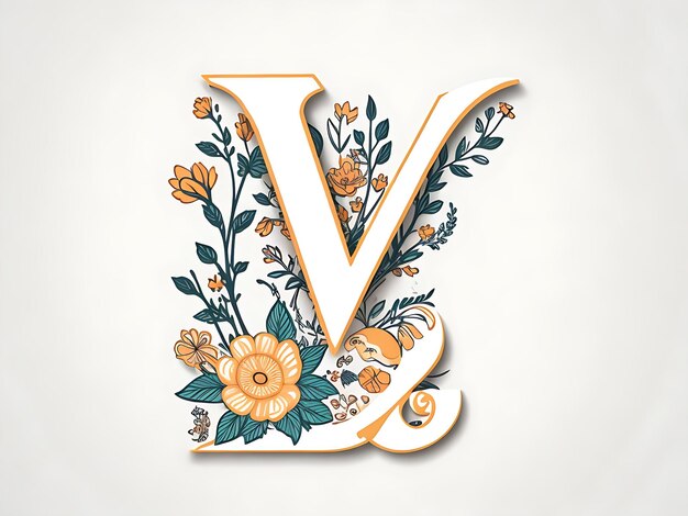 Fiore dell'icona del logo della lettera V