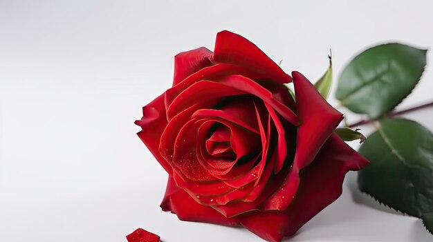 Fiore della rosa rossa su fondo bianco