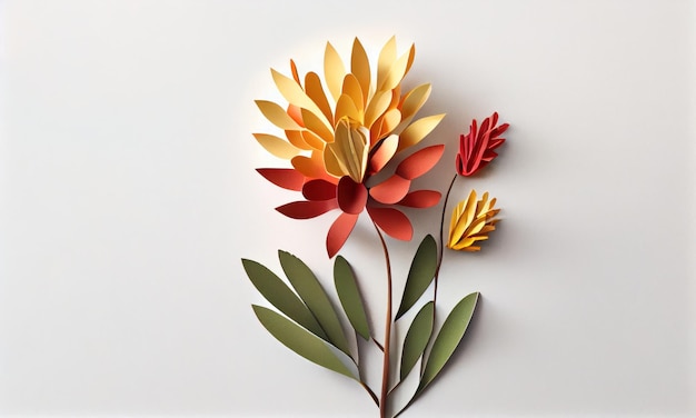 Fiore della zampa di canguro fatto di carta artigianale AI generativa