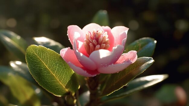 Fiore di alloro di maiale AI generativa splendidamente fiorito