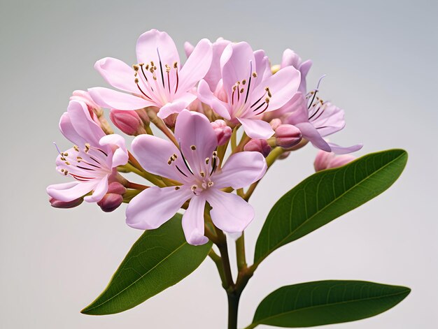 Fiore di alloro di montagna sullo sfondo dello studio singolo fiore di allore di montagna immagini di fiori bellissimi