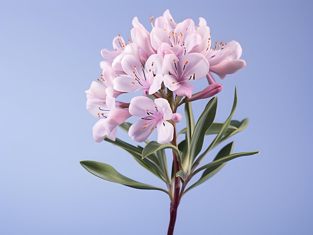 Fiore di alloro di montagna sullo sfondo dello studio singolo fiore di allore di montagna immagini di fiori bellissimi