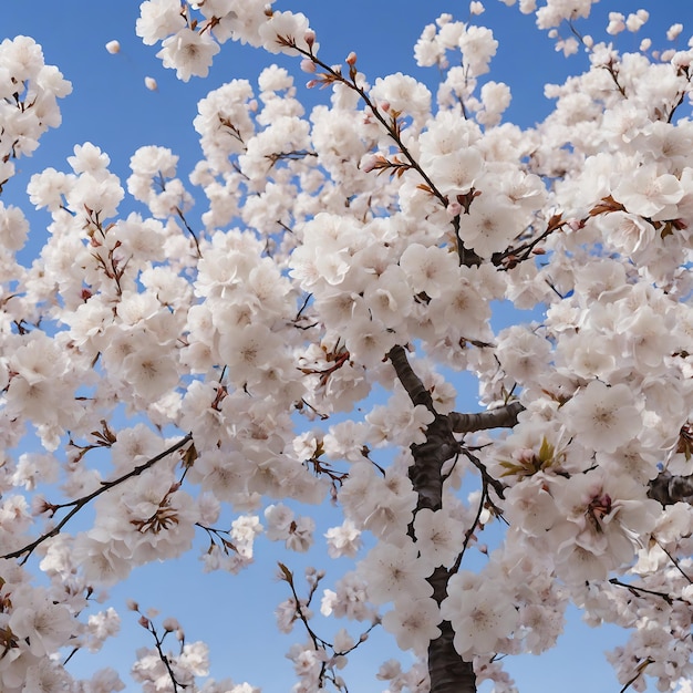 Fiore di ciliegio bianco con cielo