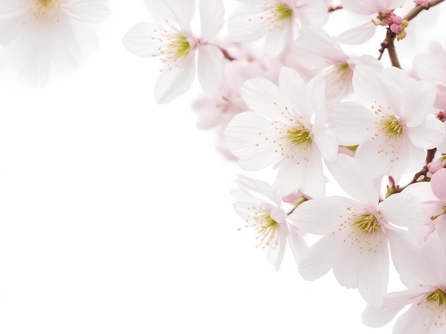 Fiore di ciliegio in primavera per lo sfondo con spazio bianco generato