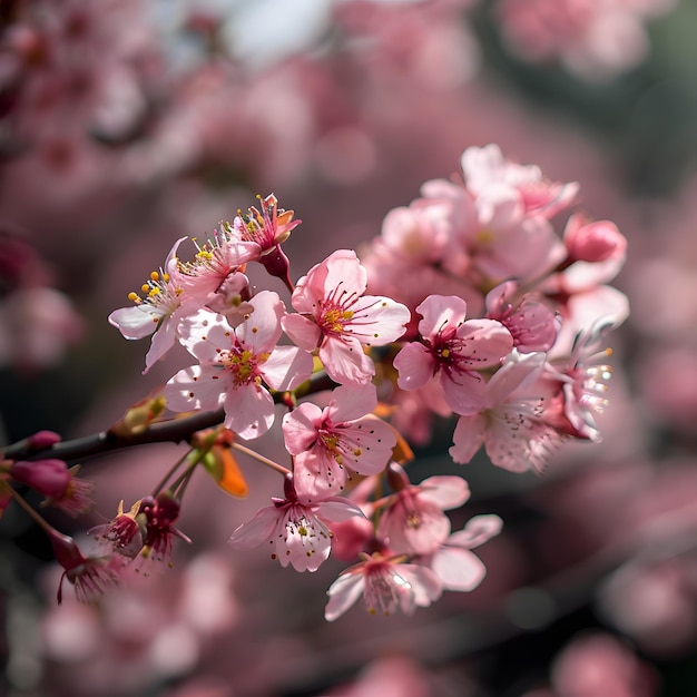 fiore di ciliegio sakura in primavera splendida natura sullo sfondo da vicino