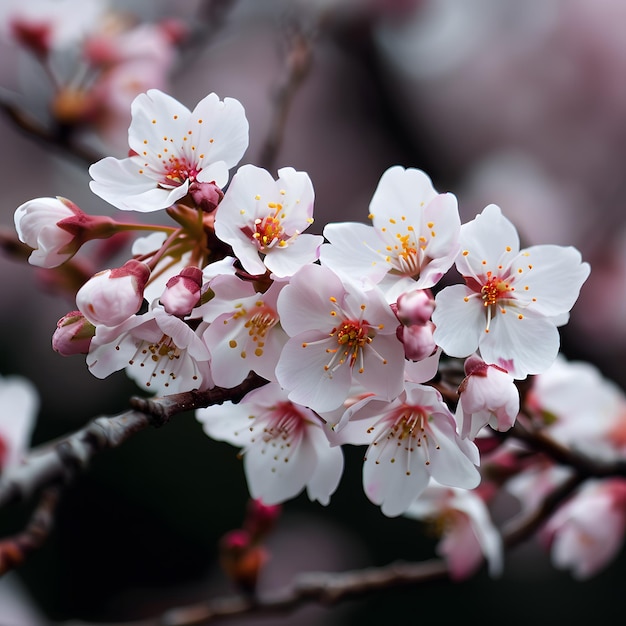 fiore di ciliegio sakura in primavera splendida natura sullo sfondo da vicino