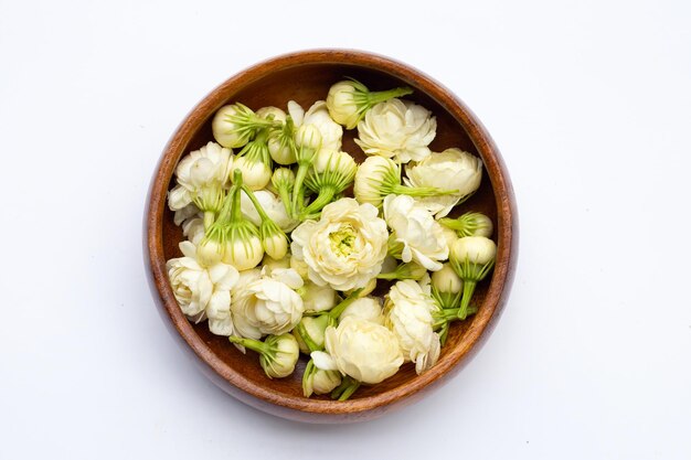 Fiore di gelsomino su sfondo bianco