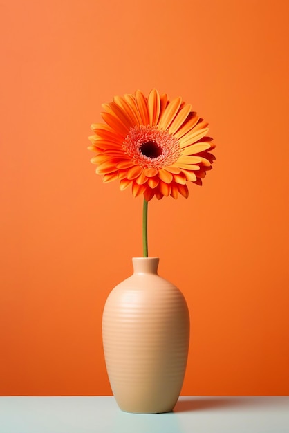 Fiore di Gerbera in vaso su uno sfondo di studio