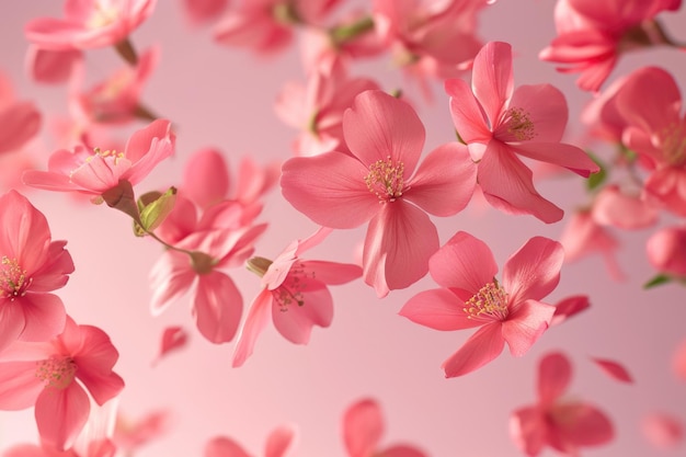 Fiore di mela cotogna Bellissimi fiori rosa a gravità zero