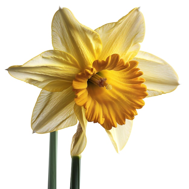 Fiore di narcisi giallo isolato su sfondo bianco