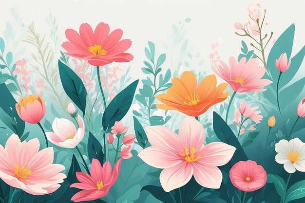 Fiore di primavera Illustrazione di sfondo naturale Generativa AI