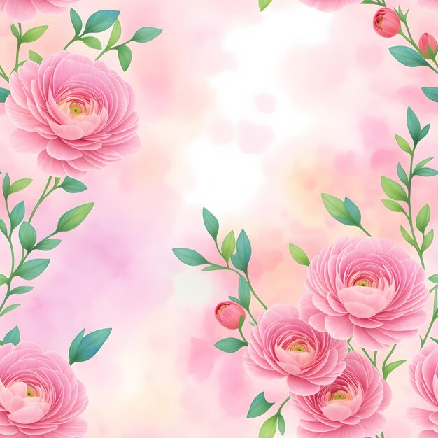 Fiore di ranuncolo Corona floreale di fiori di ranuncolo rosa