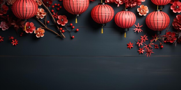 fiore e lanterna nuovo anno cinese