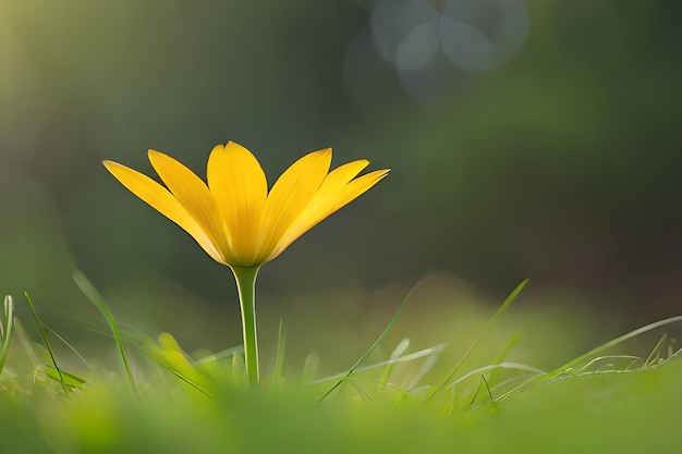 Fiore giallo nell'erba