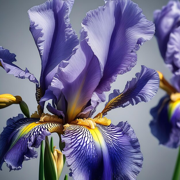 Fiore Iris spp iper realistico iper dettagliato up close 2