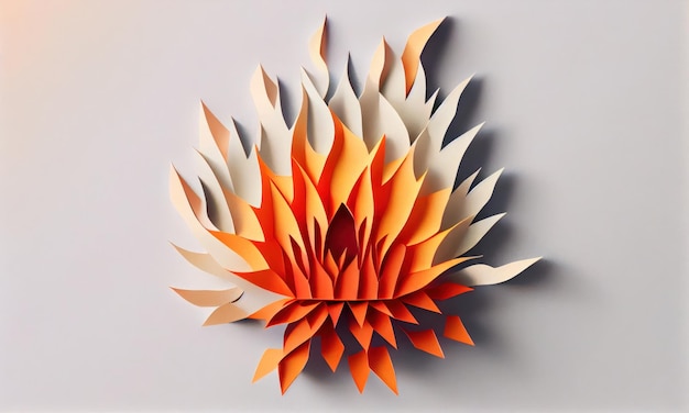 Fiore Katy fiammeggiante realizzato con carta artigianale IA generativa