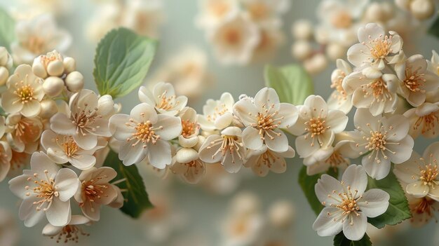 Fiore nuziale Spirea arguta pianta fiori bianchi e foglie verdi