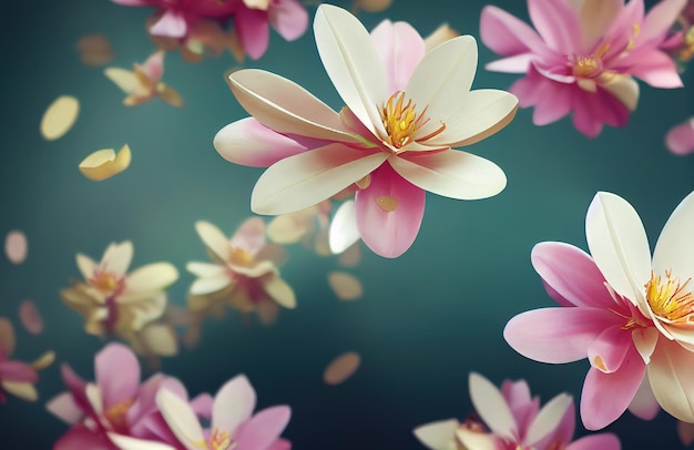 Fiore primavera vettore sfondo giardino confine floreale banner estate pianta fioritura grafica rosa