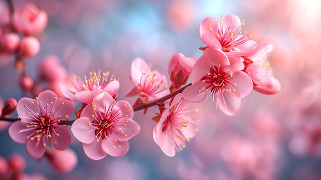 Fiore primaverile bellissima scena naturale con albero in fiore in una giornata di sole