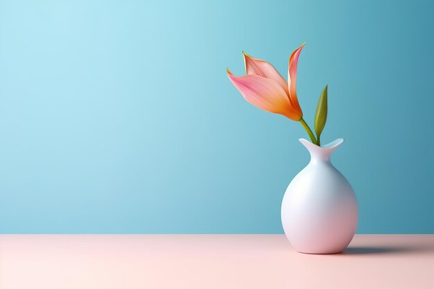 Fiore rosa in vaso IA generativa