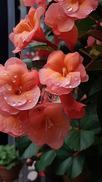 fiore rosa sotto la pioggia