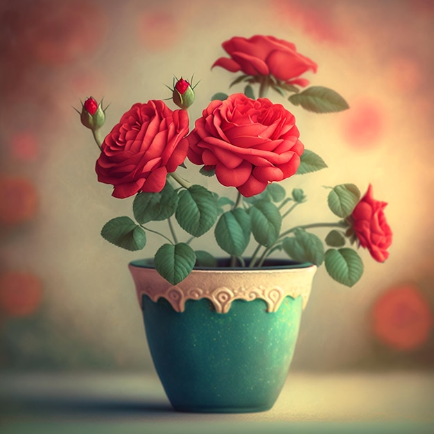 fiore sull'immagine dell'illustrazione del vaso