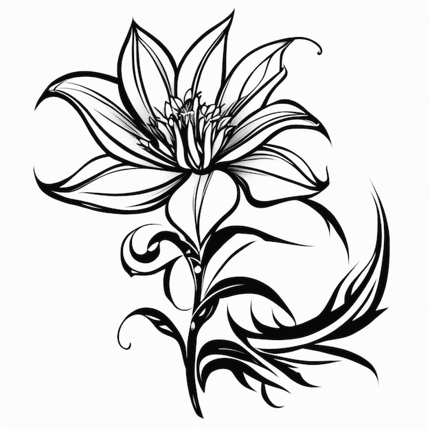 Fiore tatuaggio tribale