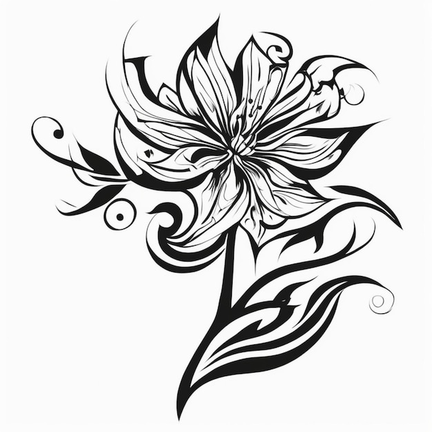 Fiore tatuaggio tribale