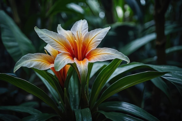 Fiore tropicale in un verde lussureggiante