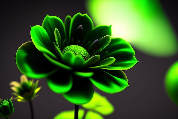 Fiore verde nell'oscurità