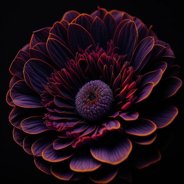 fiore viola e rosso con sfondo nero