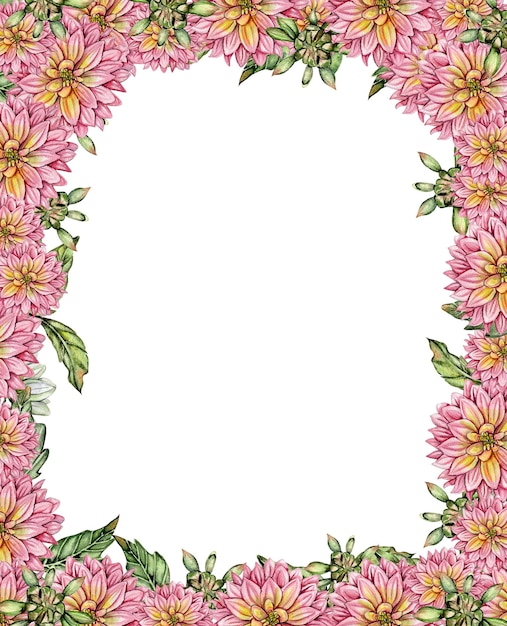 Fiori a cornice quadrata con dahlia