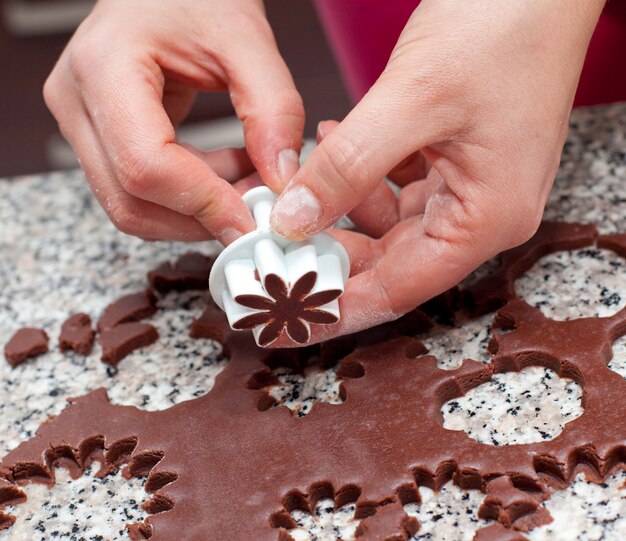 Fiori a forma di biscotti al cioccolato