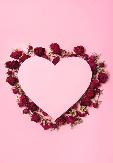 Fiori a forma di cuore Giorno di San Valentino Giorno della Donna Concetto di vacanza Concetto di cartolina