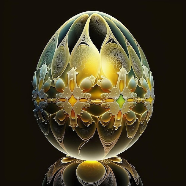 Fiori astratti nell'illustrazione dell'uovo AI generativo